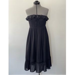 NWT Forever 21 - strapless dress - smocked bodice with ruffle and tie size Large
